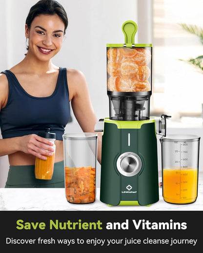 200W Cold Press Juicer with 4.35-Inch Wide Feed Chute