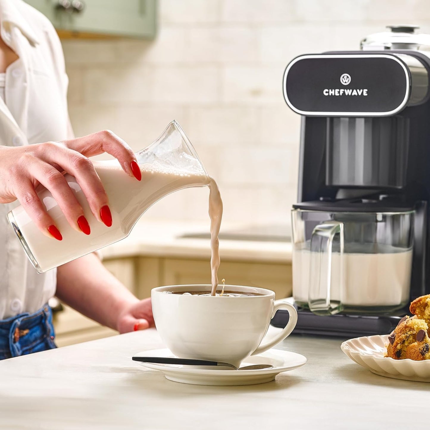 6-in-1 Plant-Based Milk Maker with Auto-Clean & Delay Start