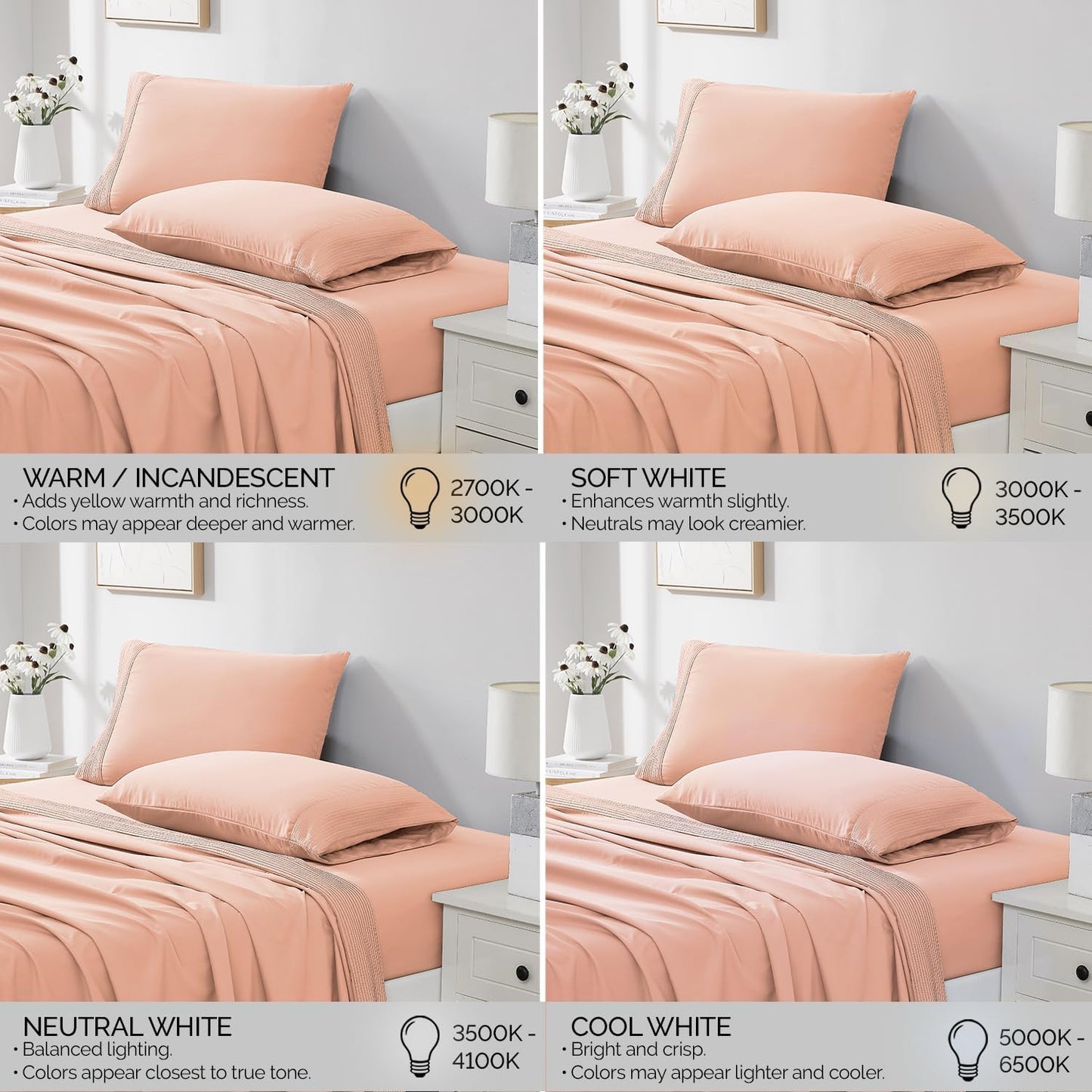 King Size Pleated Microfiber Sheet Set with 21-Inch Extra Deep Pockets