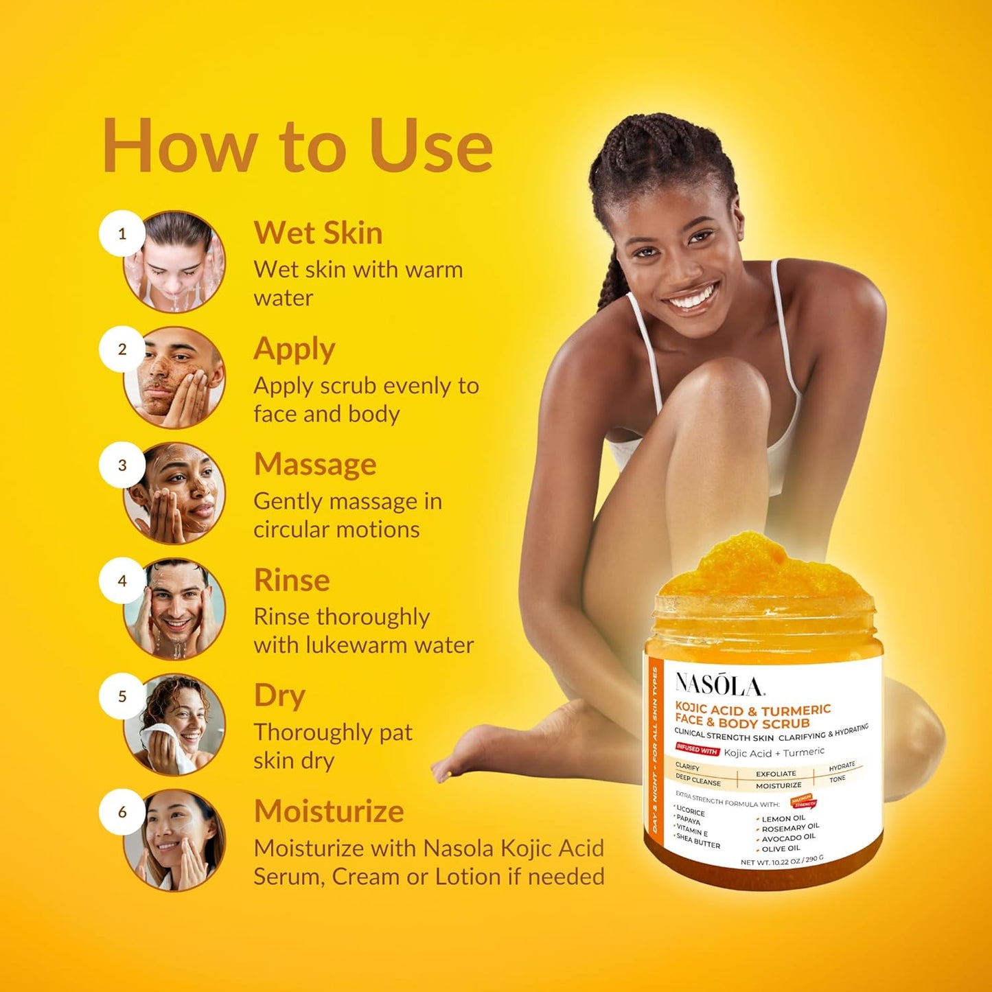 Kojic Acid & Turmeric Face and Body Scrub