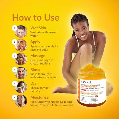 Kojic Acid & Turmeric Face and Body Scrub