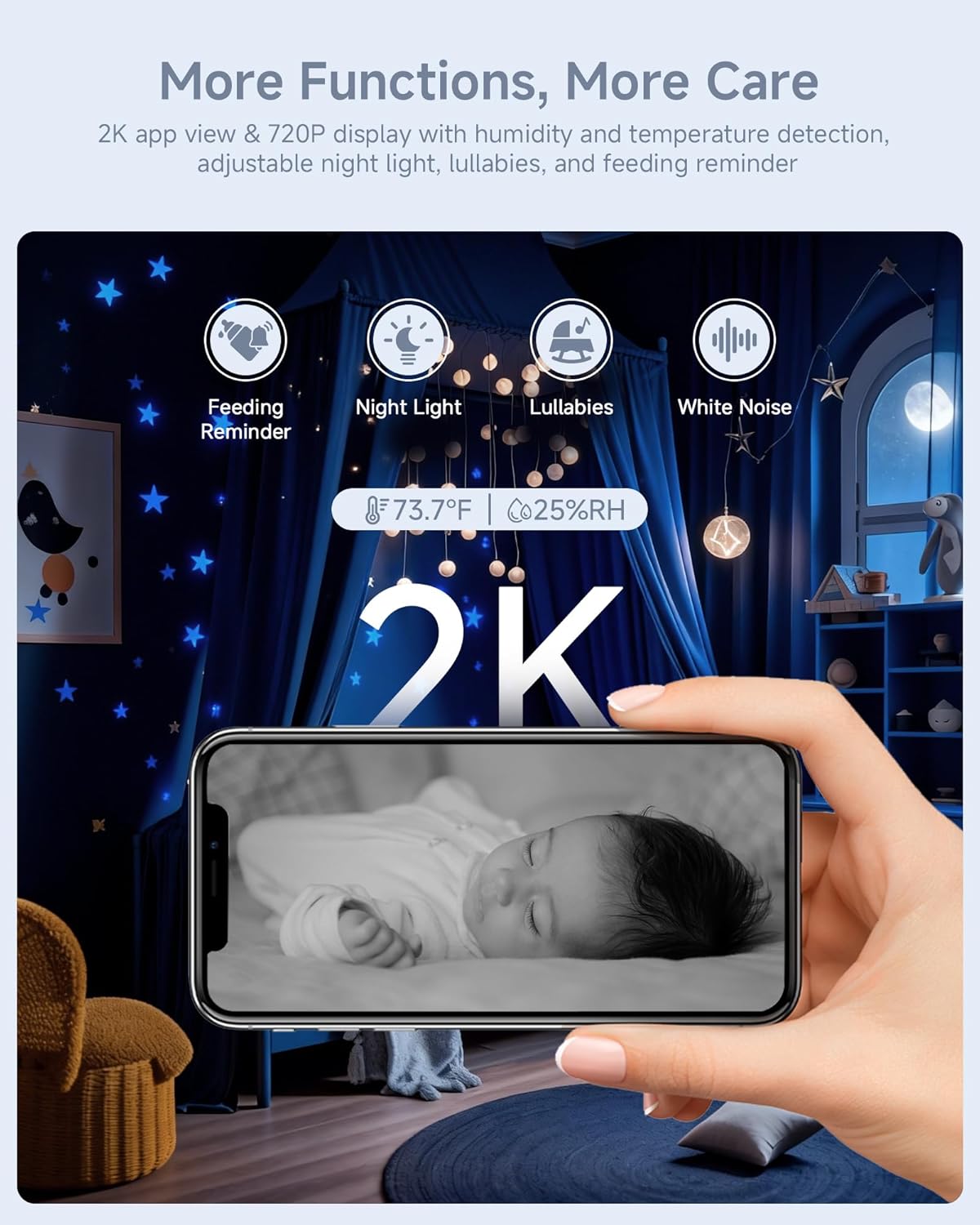 WiFi Baby Monitor with 5-Inch Display, Camera & Two-Way Audio