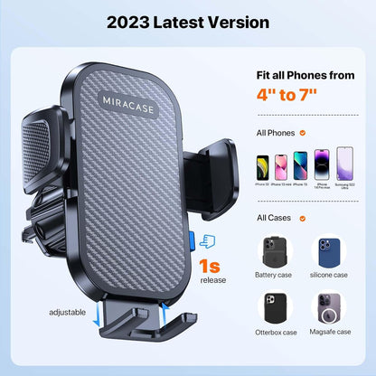 Universal Air Vent Car Phone Holder with Metal Hook Clip
