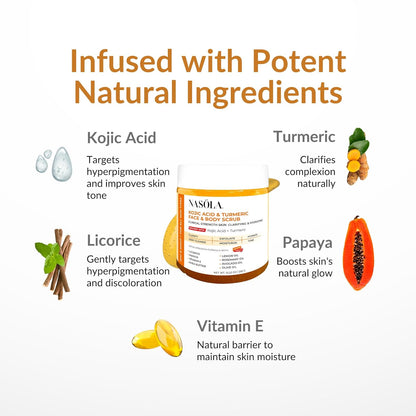 Kojic Acid & Turmeric Face and Body Scrub
