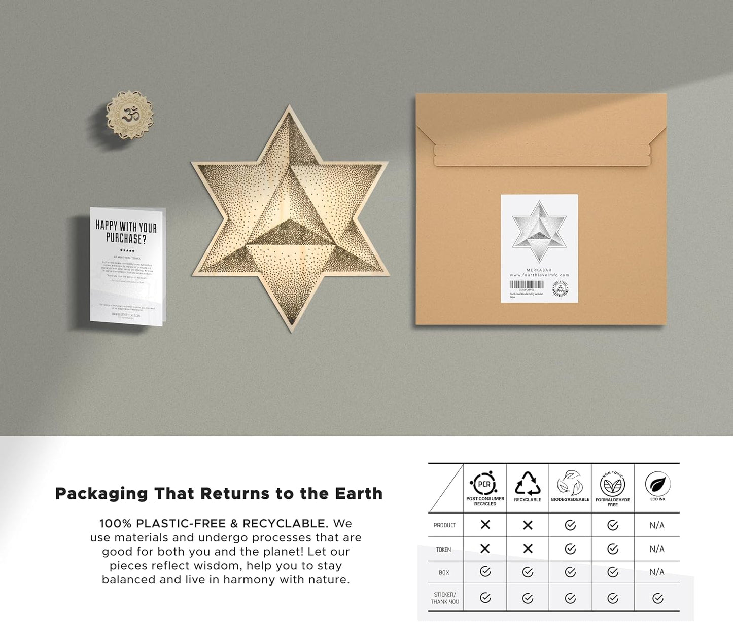 12-Inch Merkabah Sacred Geometry Wood Wall Art