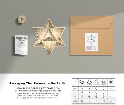 12-Inch Merkabah Sacred Geometry Wood Wall Art