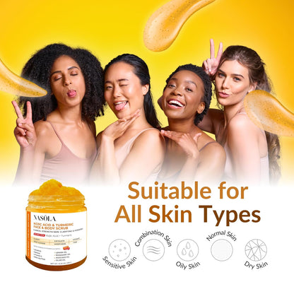 Kojic Acid & Turmeric Face and Body Scrub