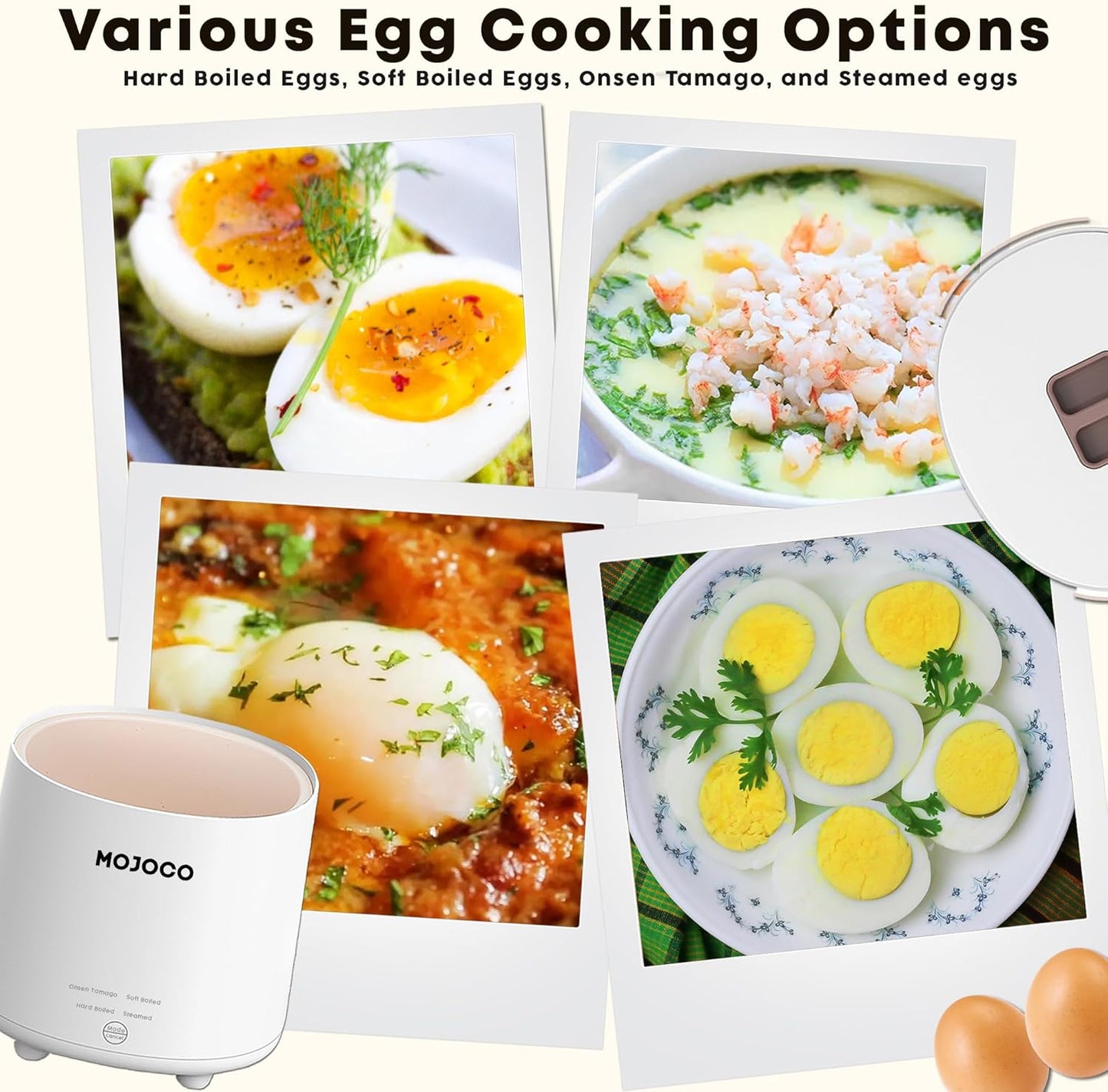 Rapid Mini Egg Cooker with Auto Shut-Off & Steaming Function