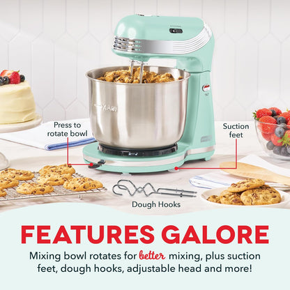6-Speed Stand Mixer with 3 Qt Stainless Steel Bowl & Attachments