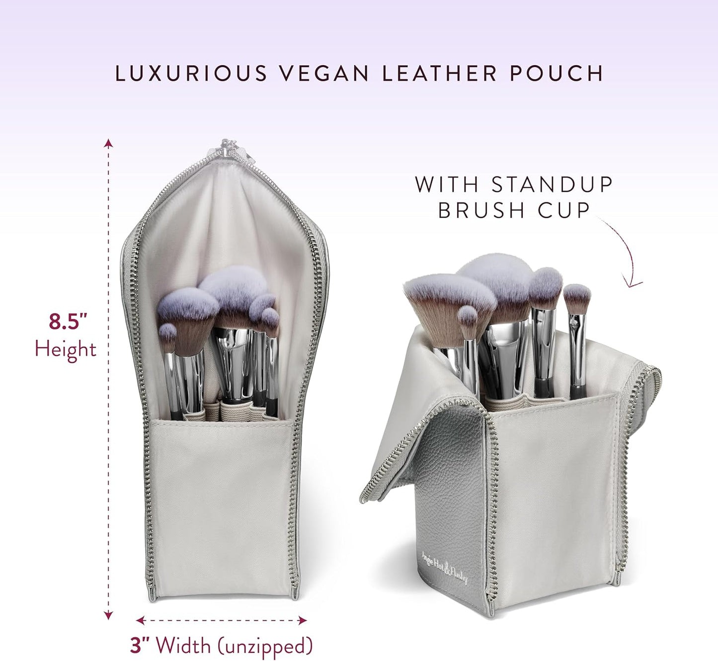 Travel Makeup Brush Set with Pouch for Face & Eye Makeup