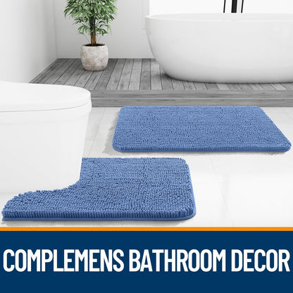 Extra Soft Chenille Bathroom Rug with Rubber Backing