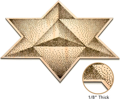12-Inch Merkabah Sacred Geometry Wood Wall Art