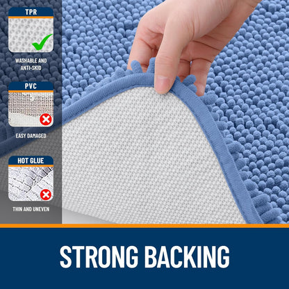 Extra Soft Chenille Bathroom Rug with Rubber Backing