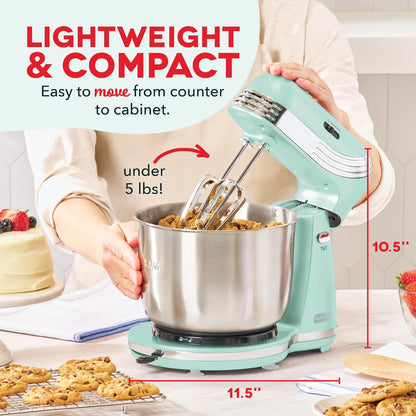 6-Speed Stand Mixer with 3 Qt Stainless Steel Bowl & Attachments