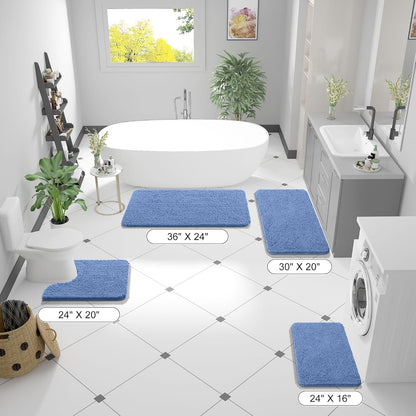 Extra Soft Chenille Bathroom Rug with Rubber Backing
