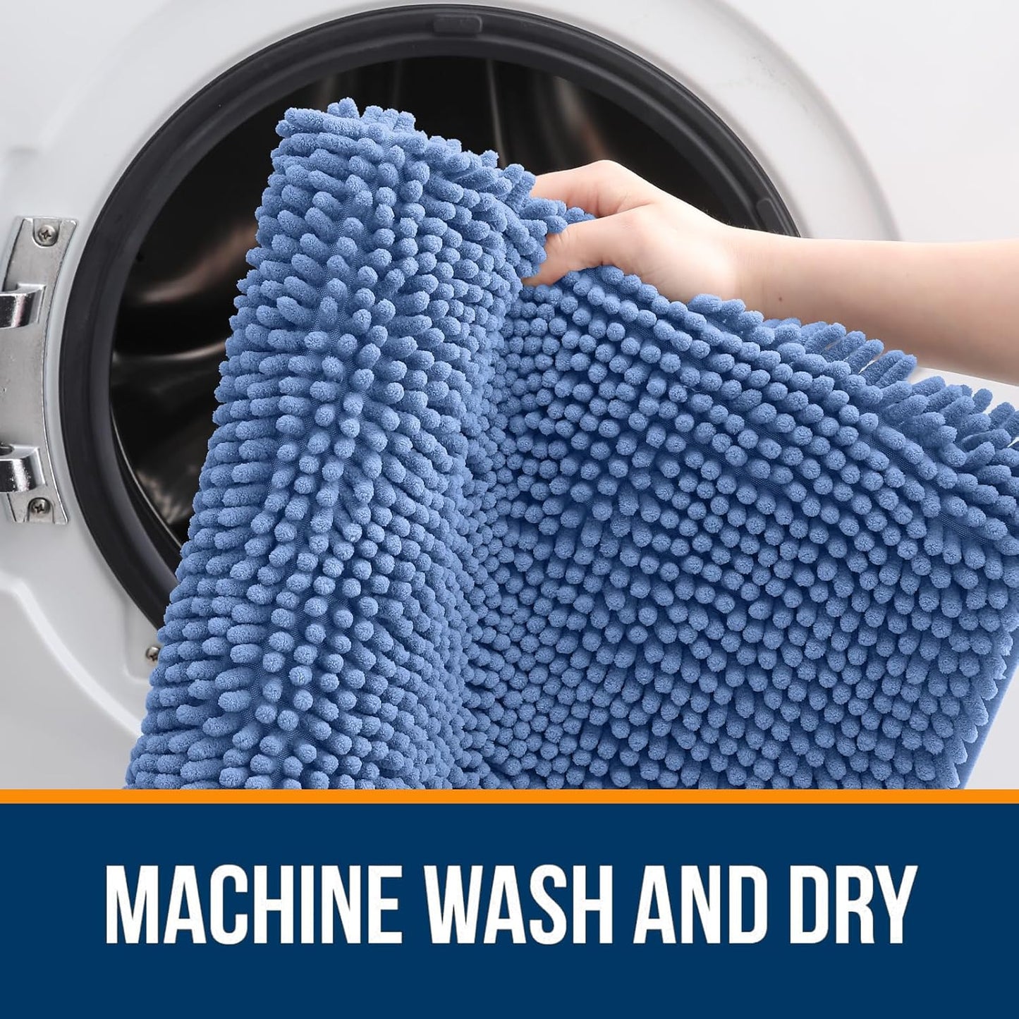 Extra Soft Chenille Bathroom Rug with Rubber Backing