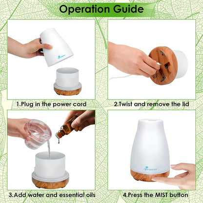 300ml Essential Oil Diffuser with Remote Control & 7-Color LED Light