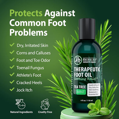 Tea Tree Foot & Body Oil for Dry Skin and Cracked Heels