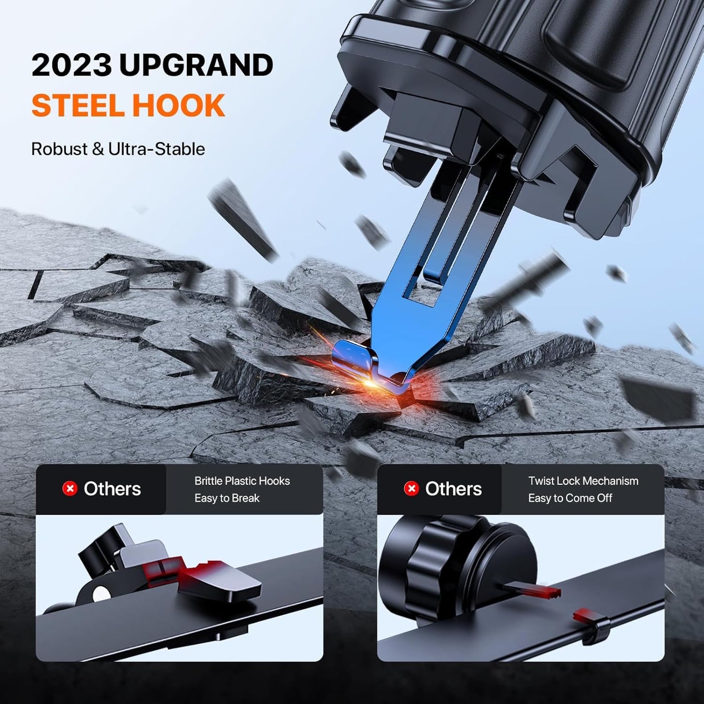Universal Air Vent Car Phone Holder with Metal Hook Clip