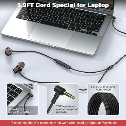 3.5mm Wired Earbuds with Microphone & Volume Control