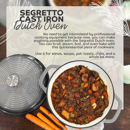7 Qt Enameled Cast Iron Oval Dutch Oven with Lid