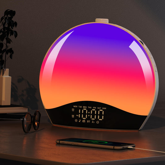 Sunrise Alarm Clock with White Noise, Bluetooth & Color Night Light