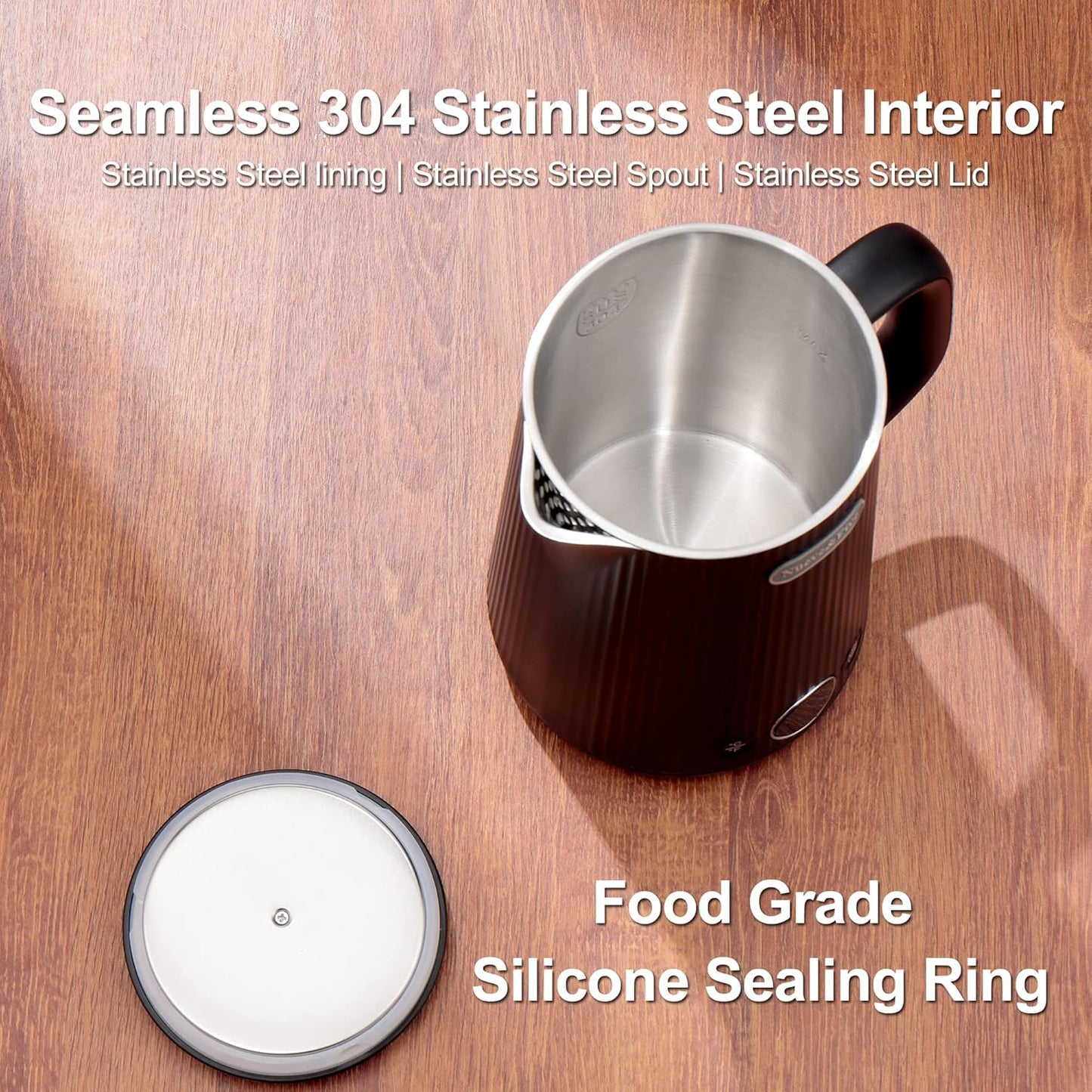 1.7L Double Wall Stainless Steel Electric Kettle with Auto Shut-Off