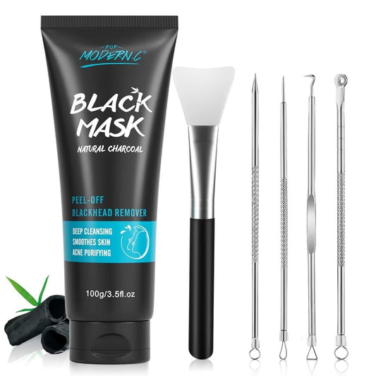Charcoal Peel-Off Blackhead Remover Mask Kit with Tools