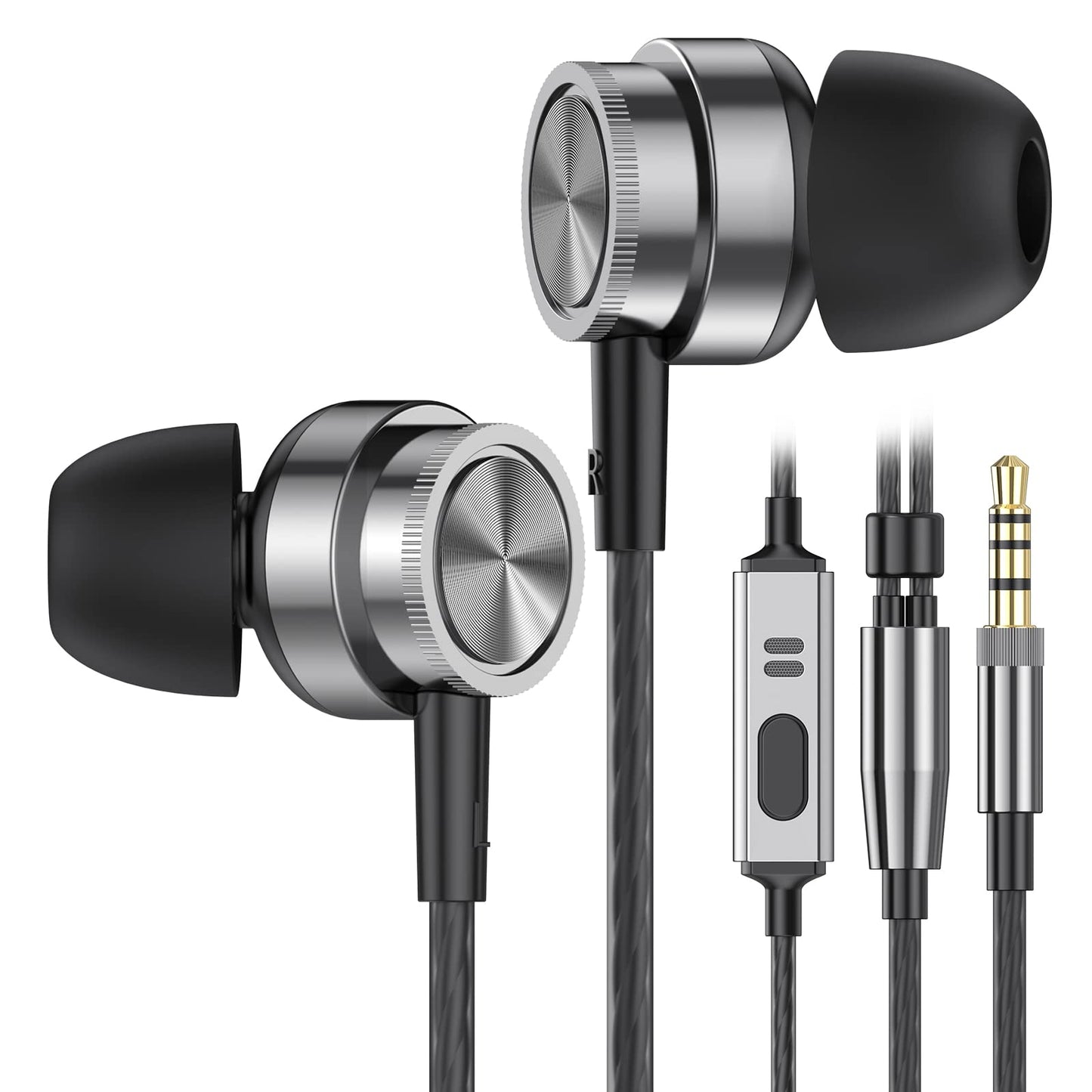 3.5mm Wired Earbuds with Microphone & Heavy Bass
