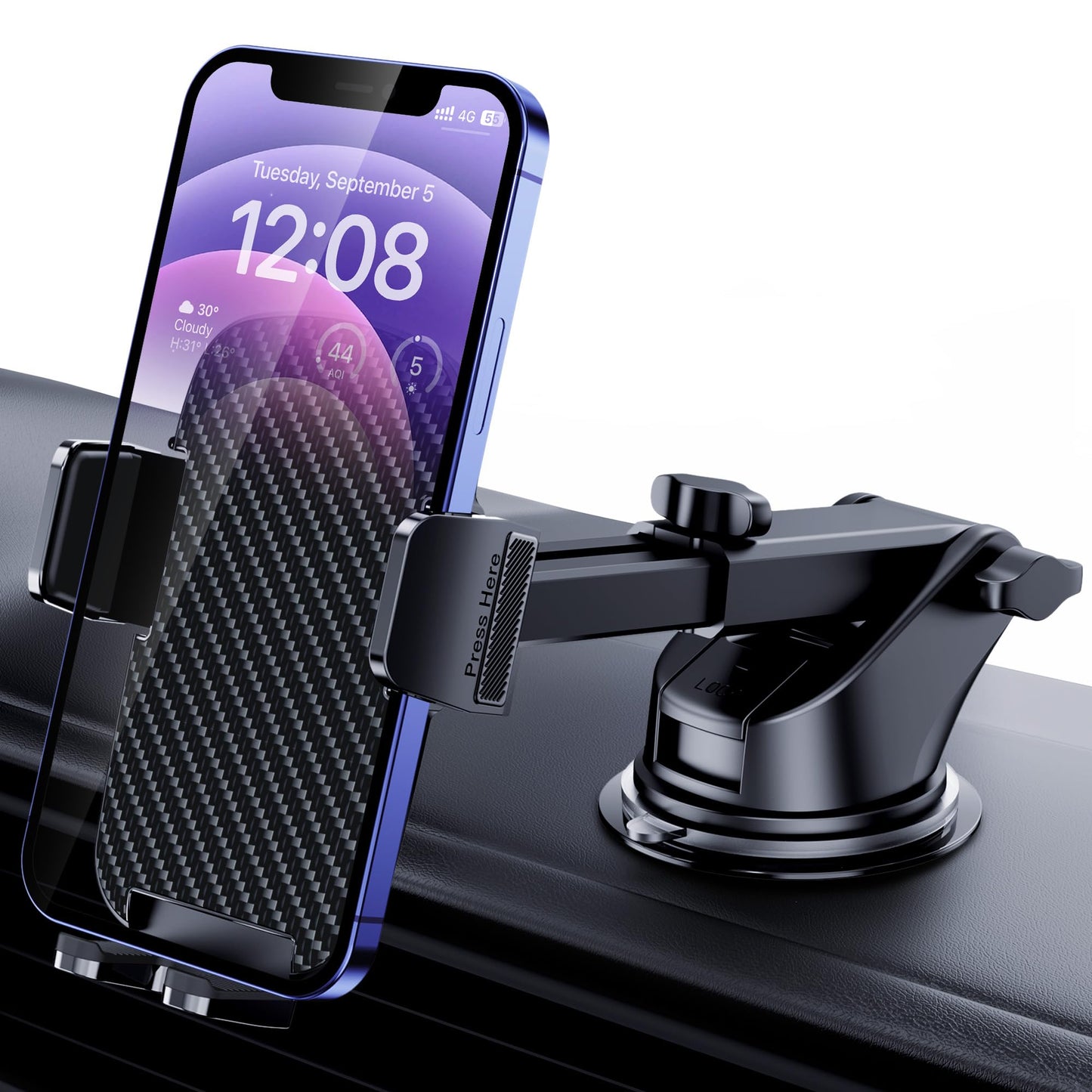 Universal Car Phone Mount with Heavy-Duty Suction Cup