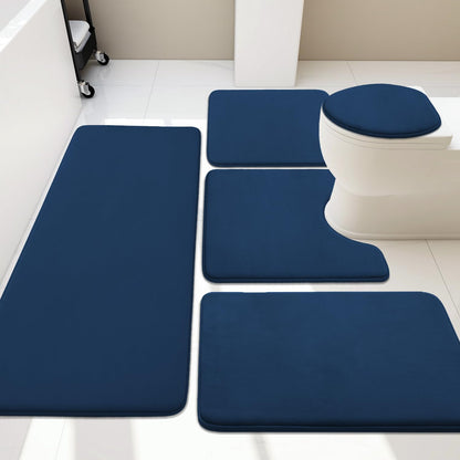 5-Piece Memory Foam Bathroom Rug Set