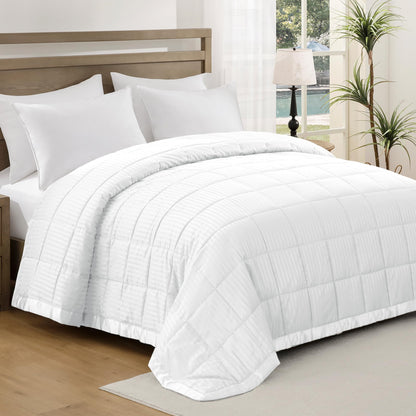Queen Size Lightweight Down Alternative Blanket with Satin Trim